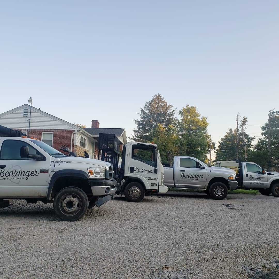 Benzinger Lawn and Landscape trucks